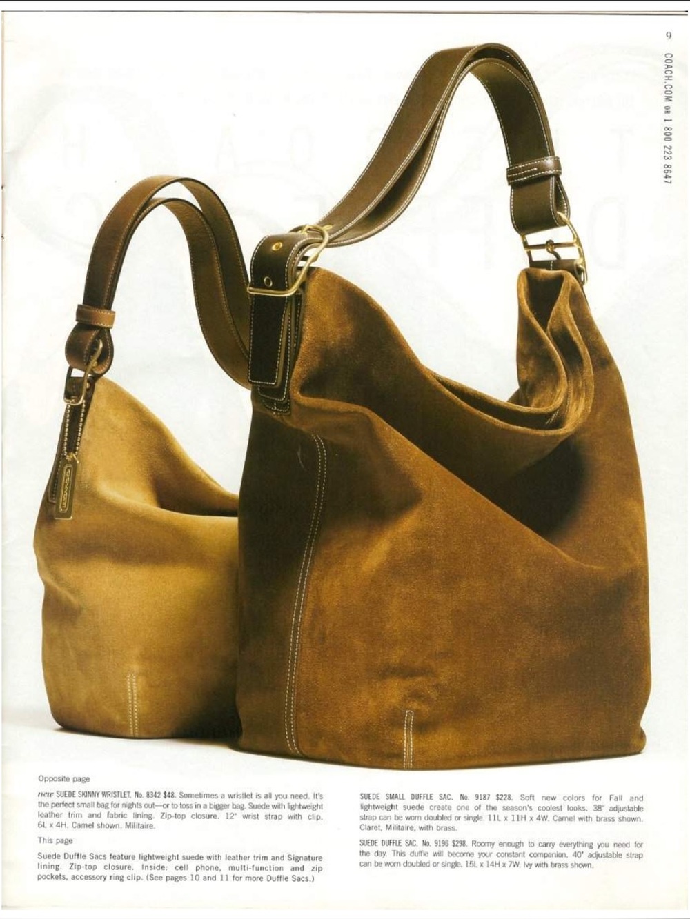 Coach 2001 Vintage Y2K Large Suede Duffle Sac Bucket Bag